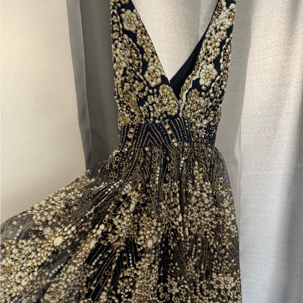Cocktail Sparkling Dress Golden, Silver, Navy Blue Size Medium